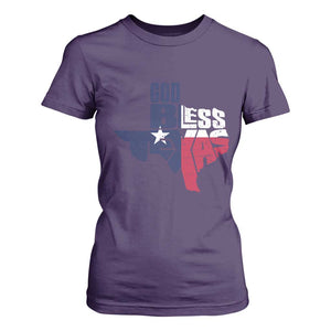 American Texan T Shirt For Women God Bless Texas TX Flag TS11 Purple Print Your Wear