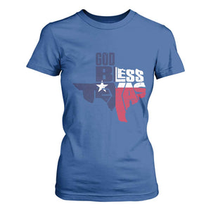 American Texan T Shirt For Women God Bless Texas TX Flag TS11 Royal Blue Print Your Wear