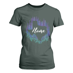 Texas Home State Map Pride Bluebonnets T Shirt For Women TS11 Dark Forest Green Print Your Wear