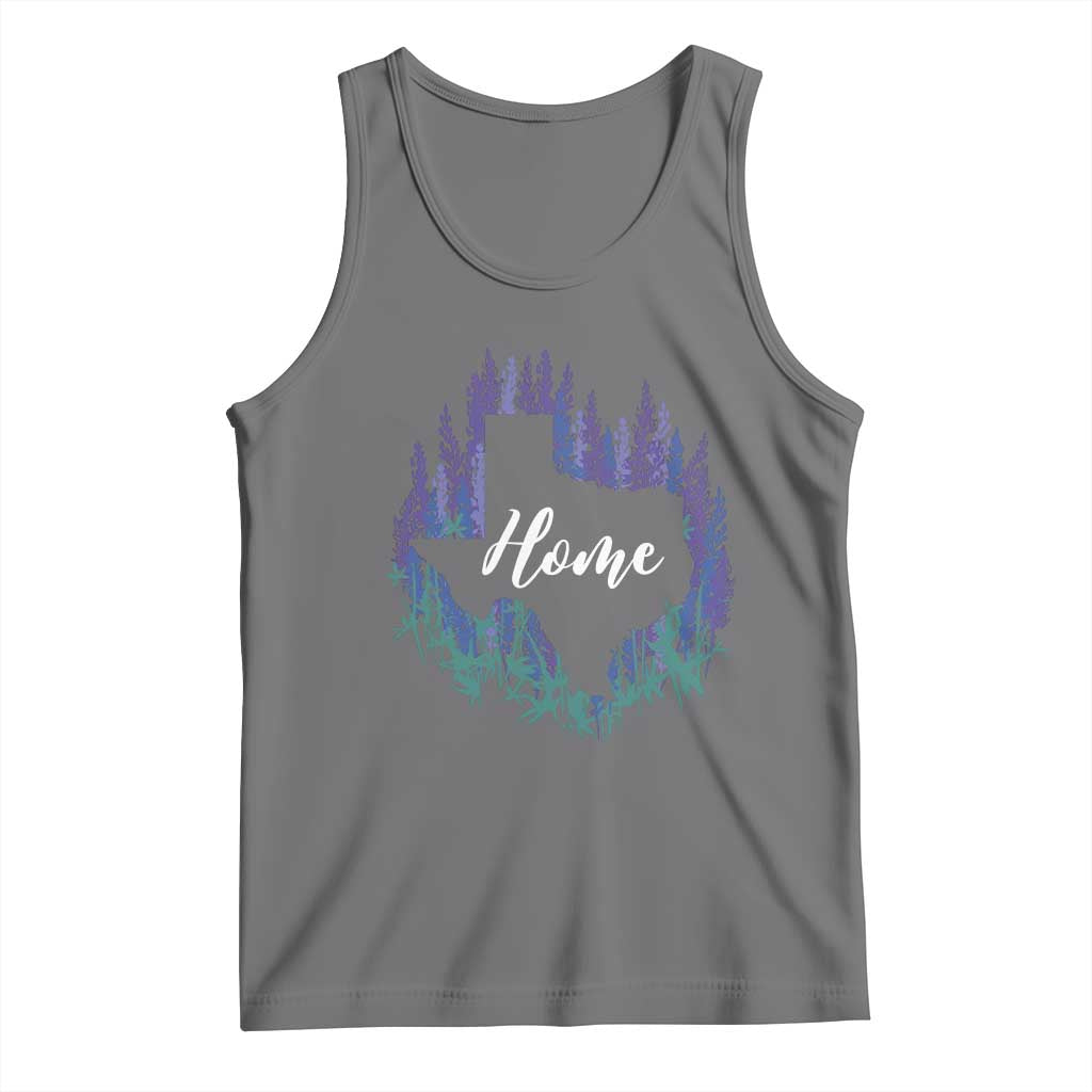 Texas Home State Map Pride Bluebonnets Tank Top TS11 Black Heather Print Your Wear