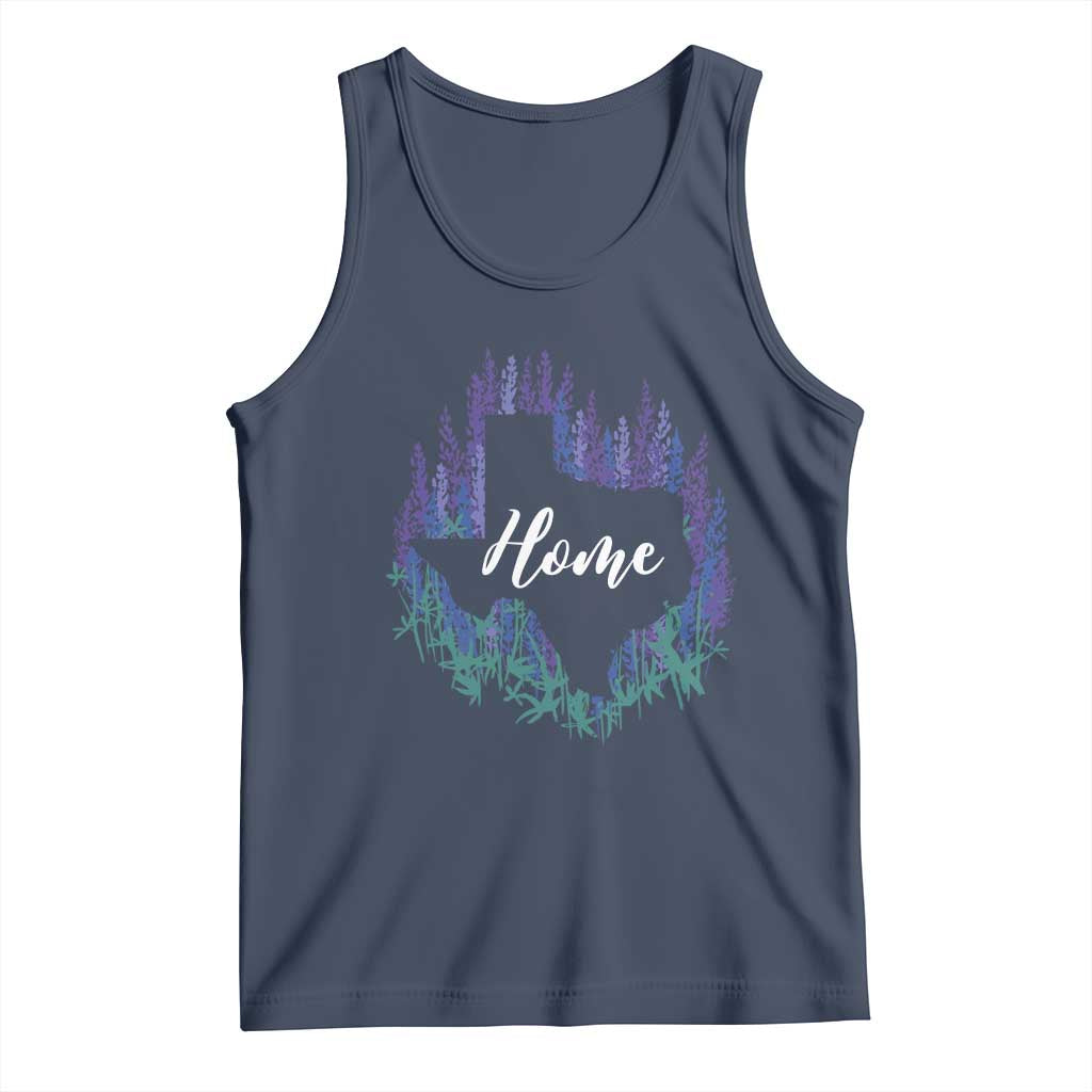 Texas Home State Map Pride Bluebonnets Tank Top TS11 Navy Print Your Wear