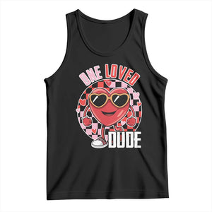 Funny Valentine's Day Tank Top One Loved Dude Cute Heart Checkerboard TS11 Black Print Your Wear