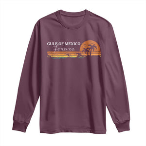 Gulf Of Mexico Forever Long Sleeve Shirt Beach Palm Treen Vintage Retro TS11 Maroon Print Your Wear