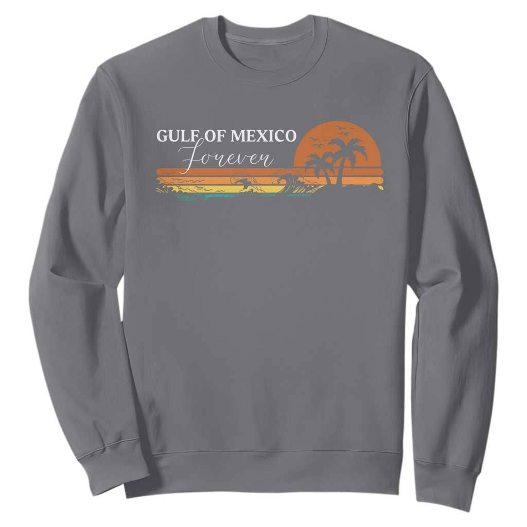 Gulf Of Mexico Forever Sweatshirt Beach Palm Treen Vintage Retro TS11 Charcoal Print Your Wear