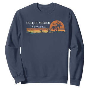 Gulf Of Mexico Forever Sweatshirt Beach Palm Treen Vintage Retro TS11 Navy Print Your Wear