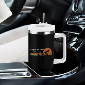 Gulf Of Mexico Forever Tumbler With Handle Beach Palm Treen Vintage Retro TS11 Print Your Wear