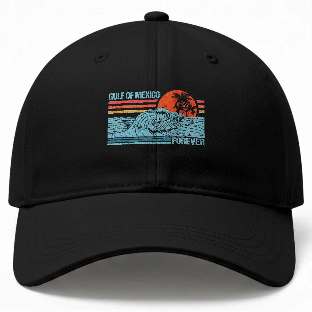 Gulf Of Mexico Forever Baseball Cap Vintage Retro Beach Coconut Tree TS11 Print Your Wear