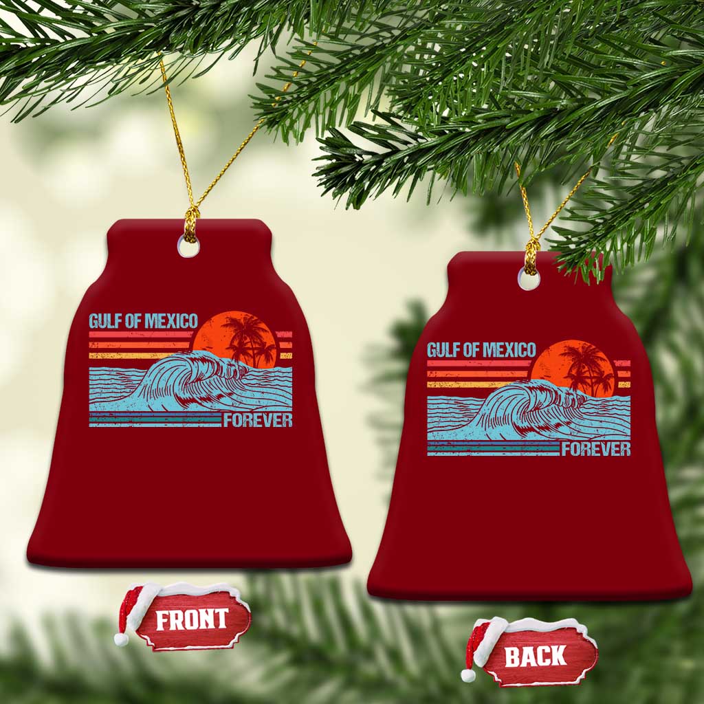 Gulf Of Mexico Forever Ceramic Ornament Vintage Retro Beach Coconut Tree TS11 Print Your Wear