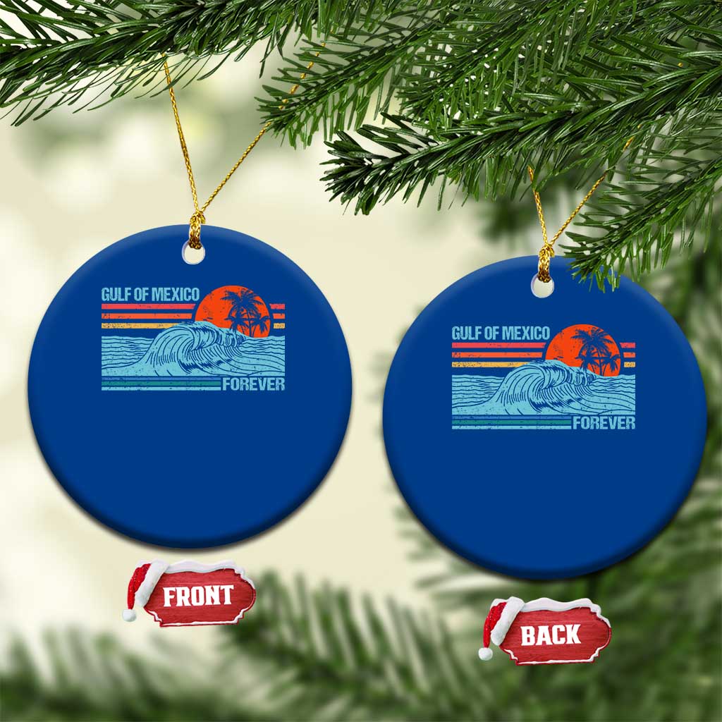 Gulf Of Mexico Forever Ceramic Ornament Vintage Retro Beach Coconut Tree TS11 1pc Blue Print Your Wear