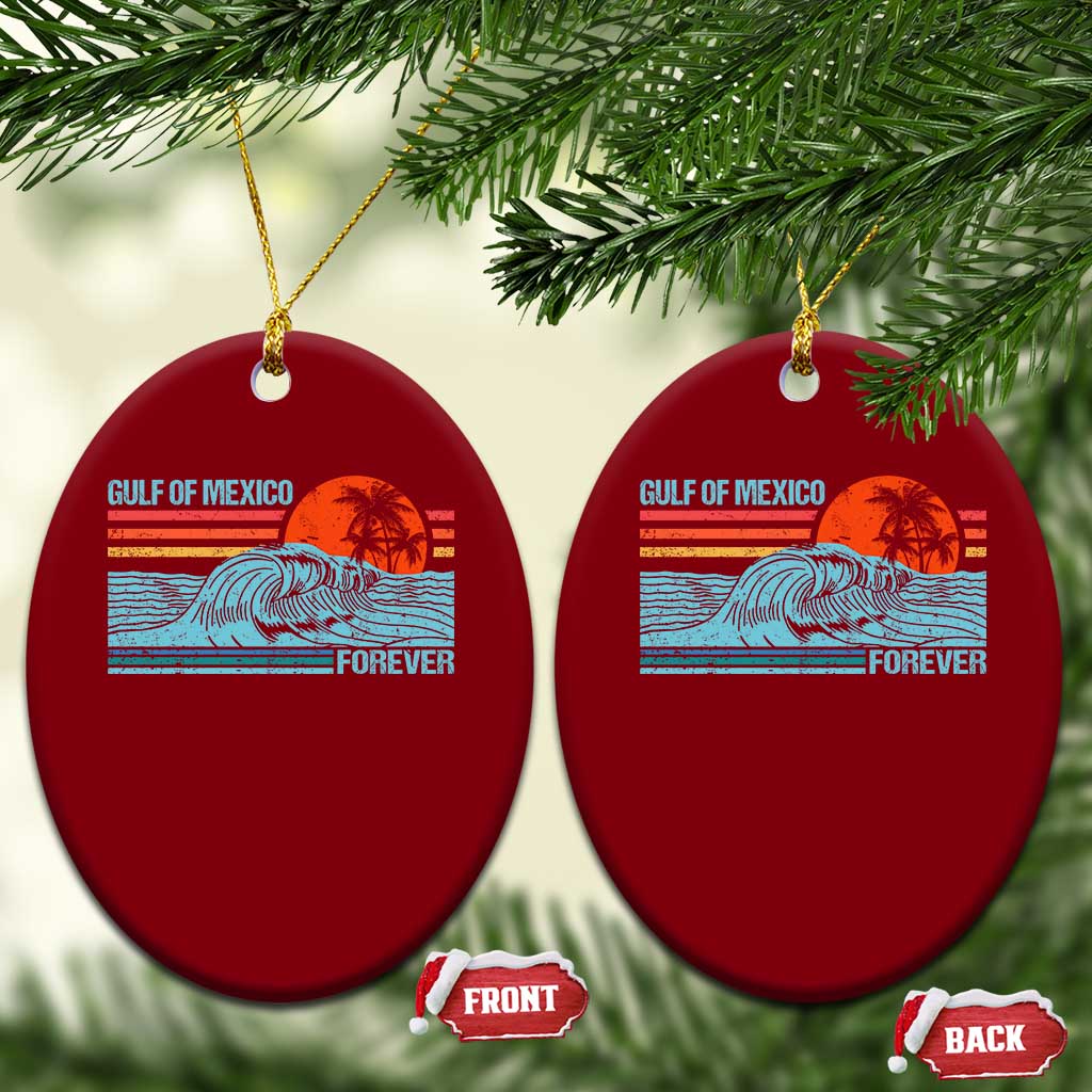 Gulf Of Mexico Forever Ceramic Ornament Vintage Retro Beach Coconut Tree TS11 Print Your Wear