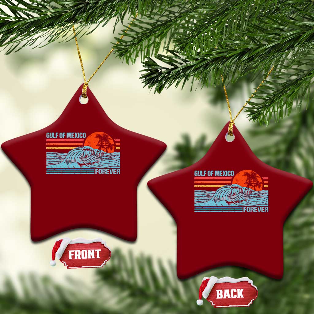 Gulf Of Mexico Forever Ceramic Ornament Vintage Retro Beach Coconut Tree TS11 Print Your Wear