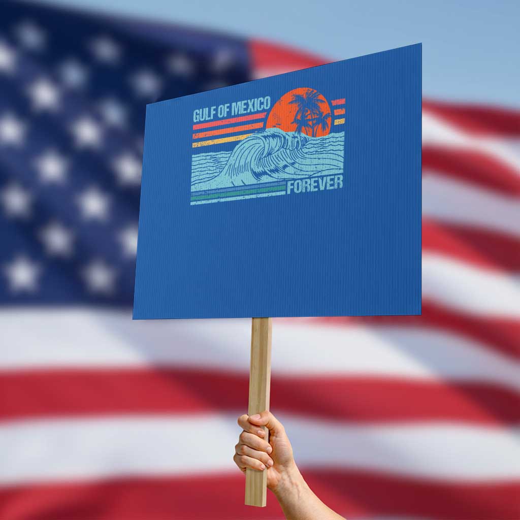Gulf Of Mexico Forever Protest Sign Vintage Retro Beach Coconut Tree TS11 Horizontal 18