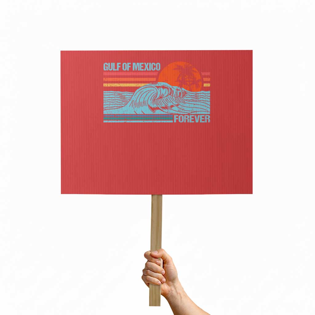 Gulf Of Mexico Forever Protest Sign Vintage Retro Beach Coconut Tree TS11 Horizontal 18