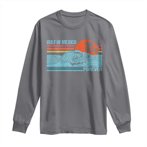 Gulf Of Mexico Forever Long Sleeve Shirt Vintage Retro Beach Coconut Tree TS11 Charcoal Print Your Wear