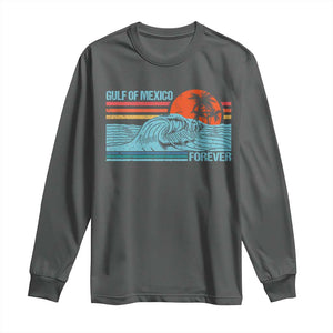 Gulf Of Mexico Forever Long Sleeve Shirt Vintage Retro Beach Coconut Tree TS11 Dark Heather Print Your Wear