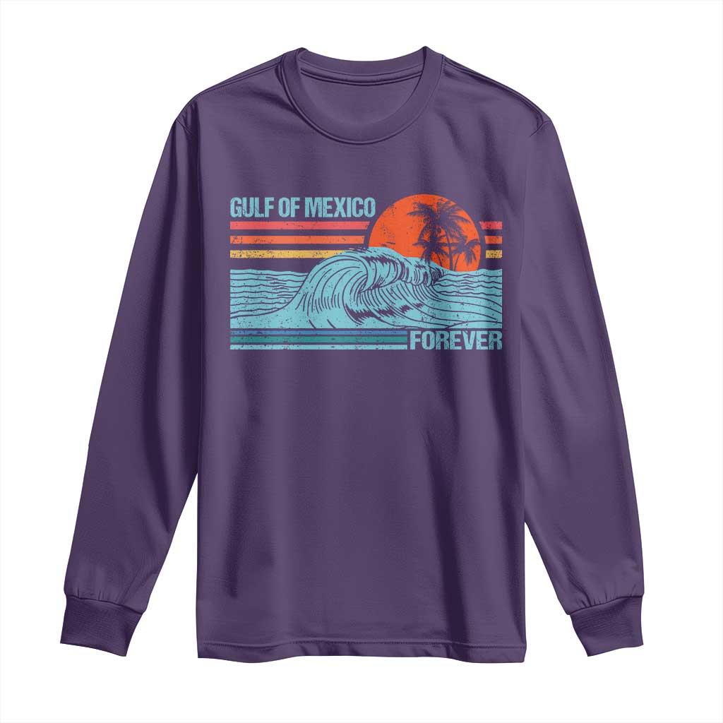 Gulf Of Mexico Forever Long Sleeve Shirt Vintage Retro Beach Coconut Tree TS11 Purple Print Your Wear