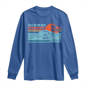 Gulf Of Mexico Forever Long Sleeve Shirt Vintage Retro Beach Coconut Tree TS11 Royal Blue Print Your Wear