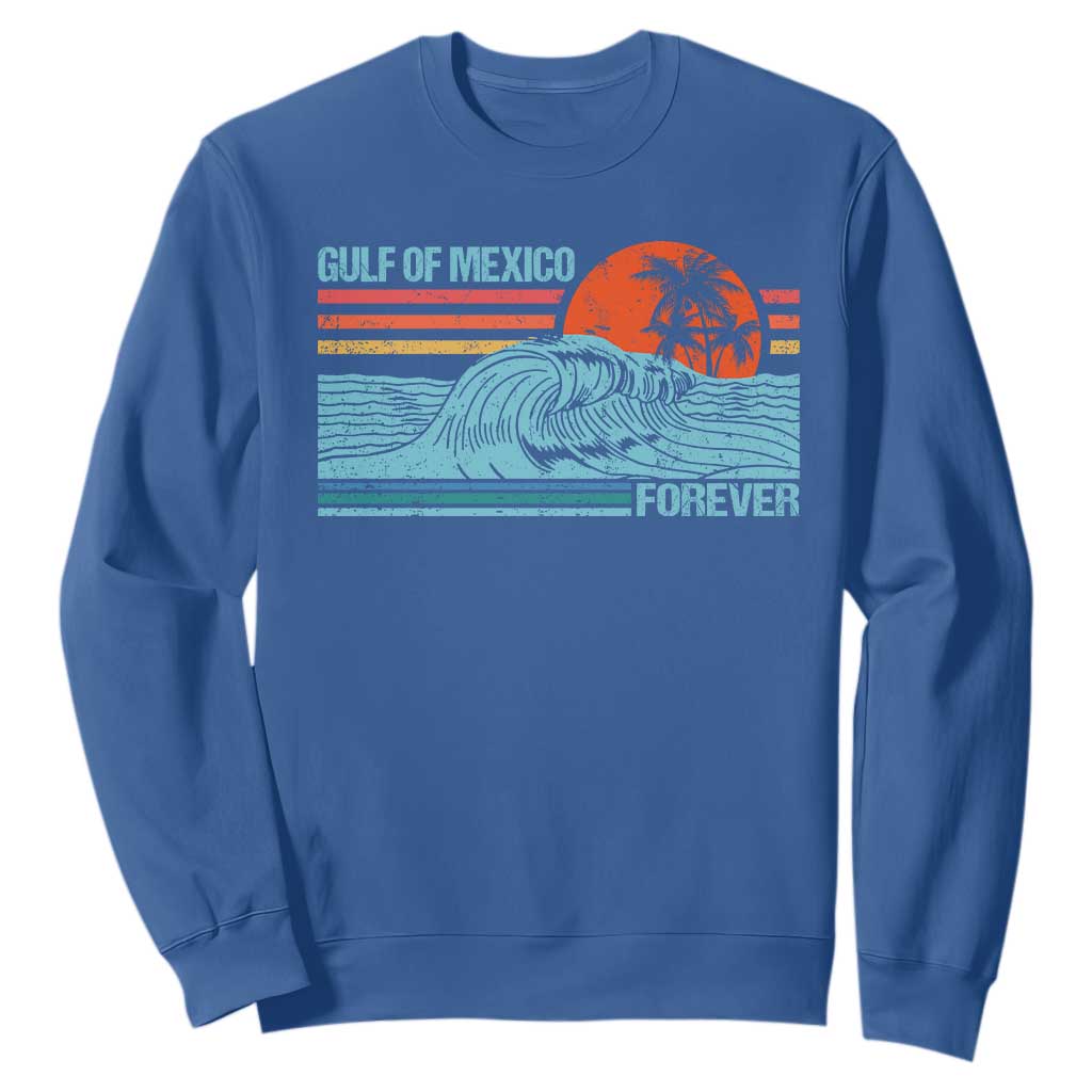 Gulf Of Mexico Forever Sweatshirt Vintage Retro Beach Coconut Tree TS11 Royal Blue Print Your Wear