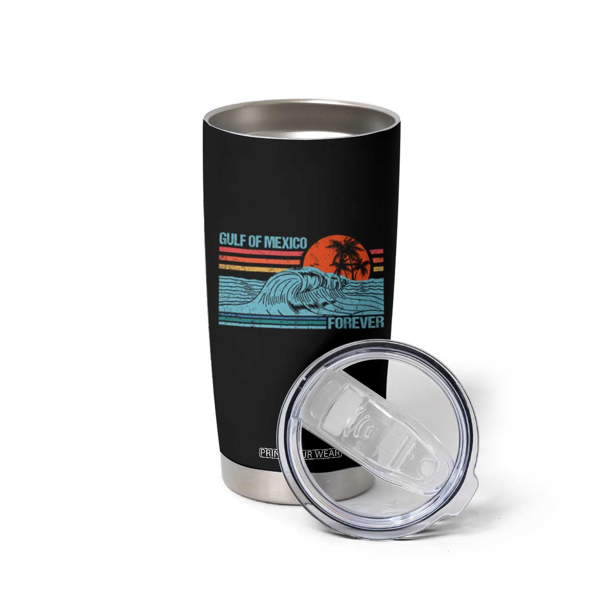 Gulf Of Mexico Forever Tumbler Cup Vintage Retro Beach Coconut Tree TS11 Print Your Wear