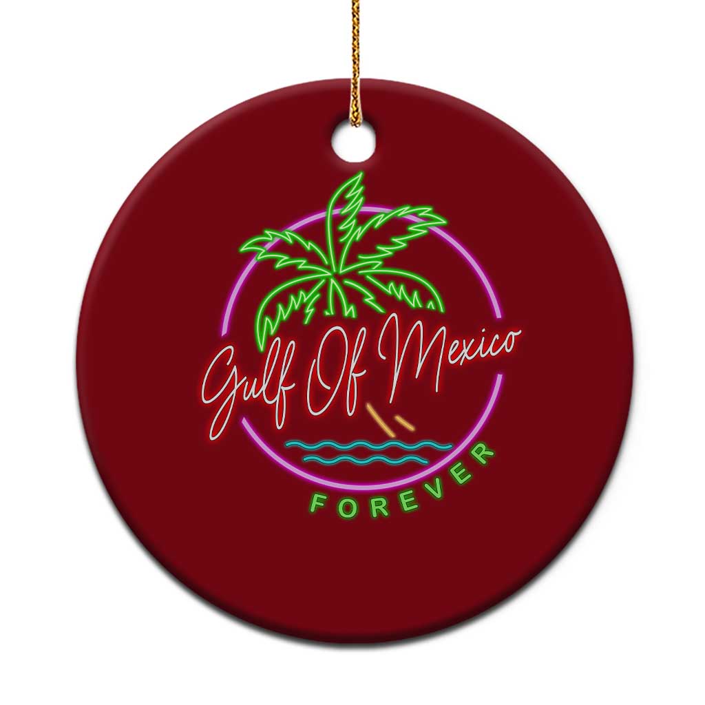 Gulf Of Mexico Forever Ceramic Ornament Beach Coconut Palm Tree Neon Light TS11 1pc Red Print Your Wear