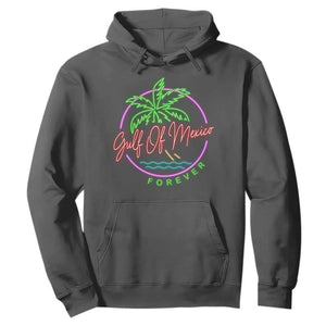 Gulf Of Mexico Forever Hoodie Beach Coconut Palm Tree Neon Light TS11 Dark Heather Print Your Wear