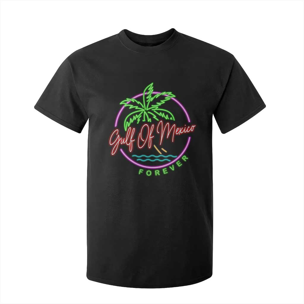 Gulf Of Mexico Forever T Shirt For Kid Beach Coconut Palm Tree Neon Light TS11 Black Print Your Wear