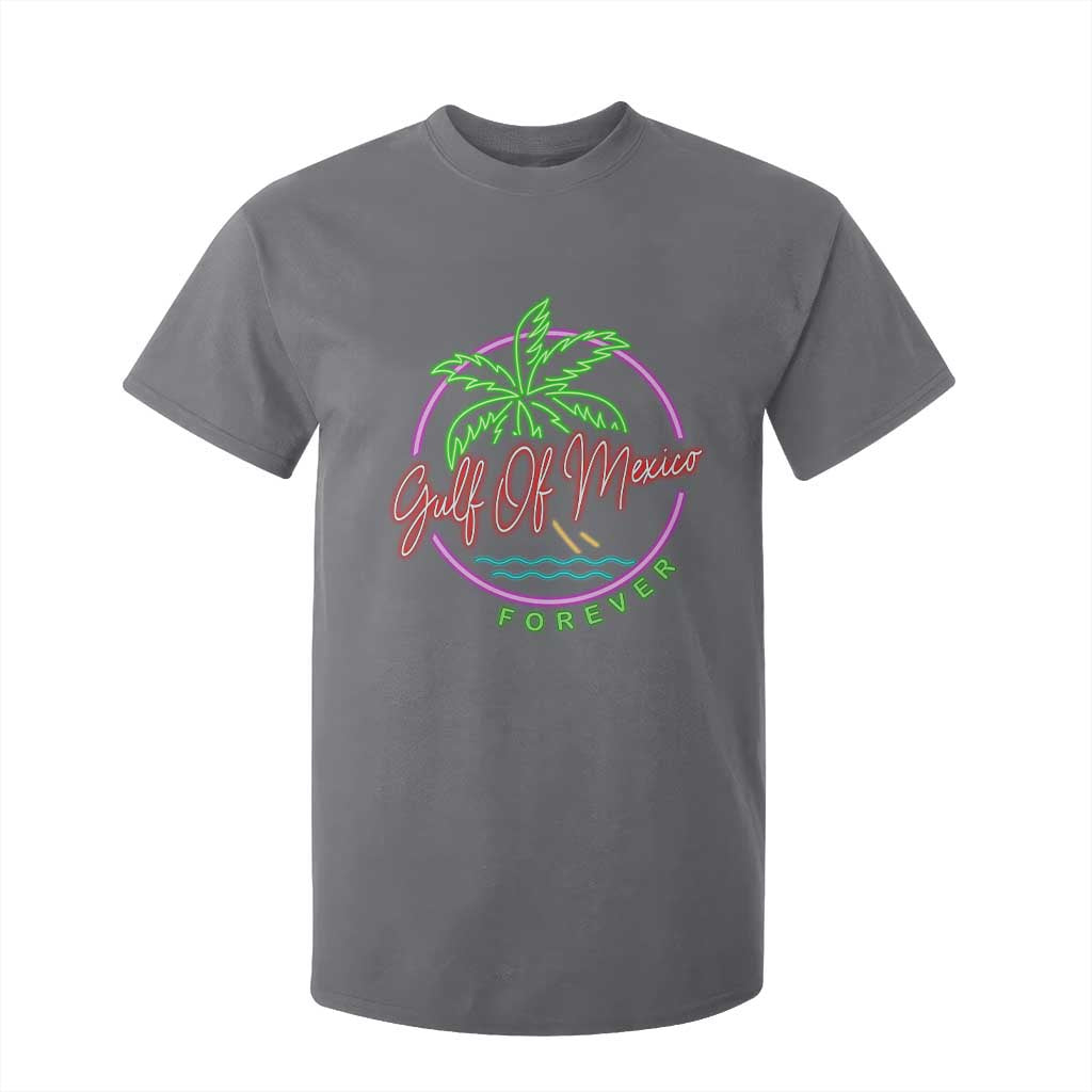 Gulf Of Mexico Forever T Shirt For Kid Beach Coconut Palm Tree Neon Light TS11 Charcoal Print Your Wear