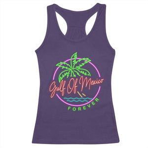 Gulf Of Mexico Forever Racerback Tank Top Beach Coconut Palm Tree Neon Light TS11 Purple Print Your Wear
