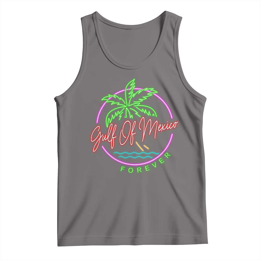 Gulf Of Mexico Forever Tank Top Beach Coconut Palm Tree Neon Light TS11 Deep Heather Print Your Wear