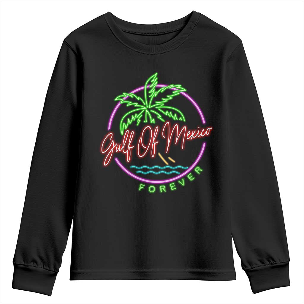 Gulf Of Mexico Forever Youth Sweatshirt Beach Coconut Palm Tree Neon Light TS11 Black Print Your Wear