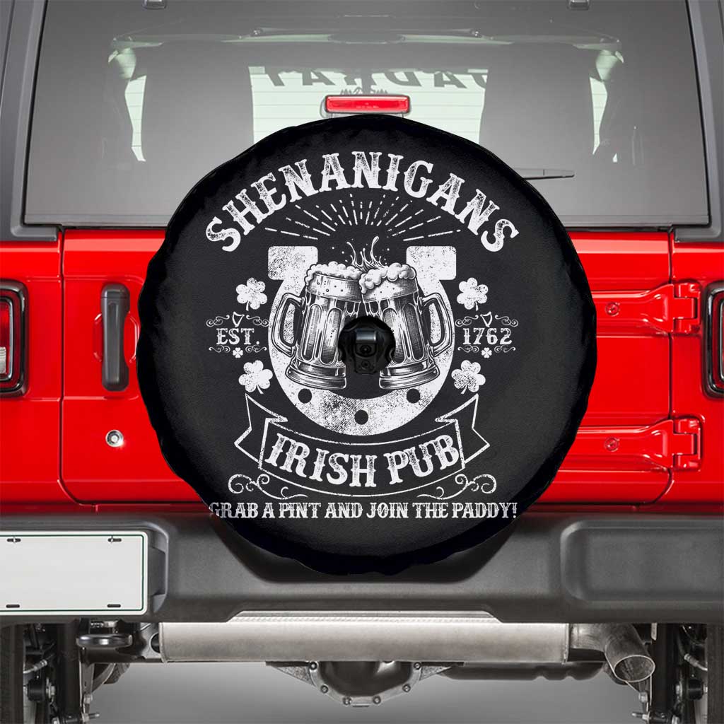 Funny Shenanigans Irish Pub Grab A Pint And Join The Paddy Spare Tire Cover Irish Beer TS11 Black Print Your Wear