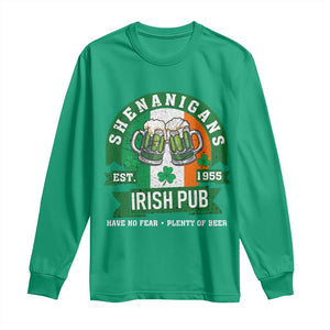 Funny St Patrick's Day Beer Drinking Long Sleeve Shirt Shenanigans Irish Pub Have No Fear Plenty Of Beer TS11 Irish Green Print Your Wear