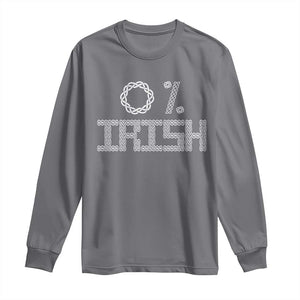 Funny St Patrick's Day 0% Irish Long Sleeve Shirt Celtic Knot TS11 Charcoal Print Your Wear