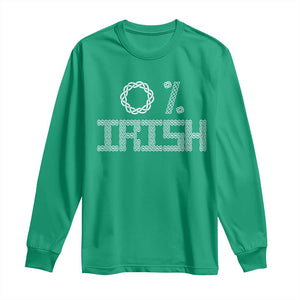 Funny St Patrick's Day 0% Irish Long Sleeve Shirt Celtic Knot TS11 Irish Green Print Your Wear