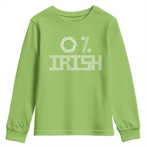 Funny St Patrick's Day 0% Irish Youth Sweatshirt Celtic Knot TS11 Lime Print Your Wear