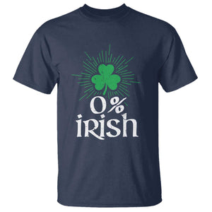 Funny 0% Irish St Patrick's Day T Shirt Vintage Shamrock TS11 Navy Print Your Wear