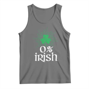 Funny 0% Irish St Patrick's Day Tank Top Vintage Shamrock TS11 Black Heather Print Your Wear