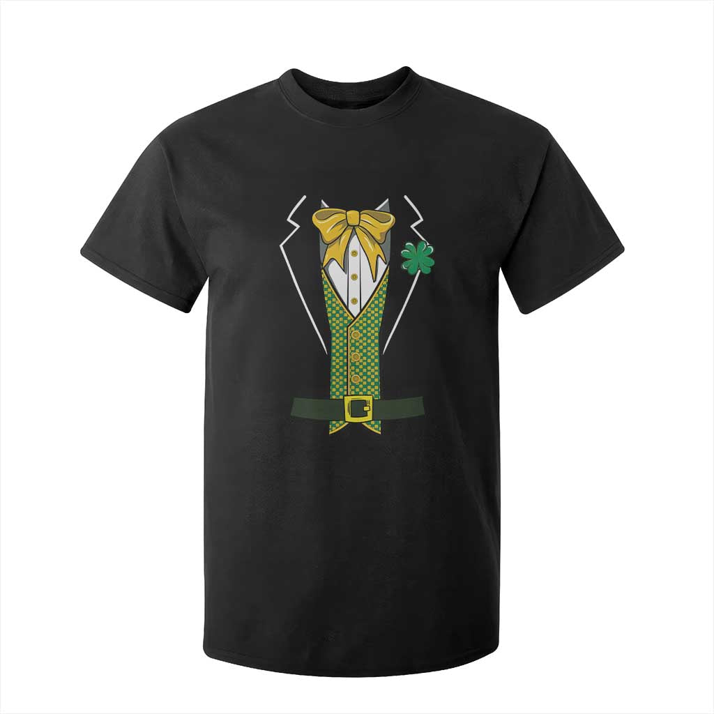 Funny St Patrick's Day Leprechaun Cosplay Tuxedo T Shirt For Kid TS11 Black Print Your Wear