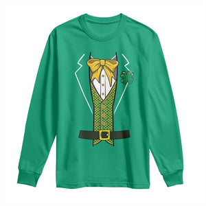 Funny St Patrick's Day Leprechaun Cosplay Tuxedo Long Sleeve Shirt TS11 Irish Green Print Your Wear