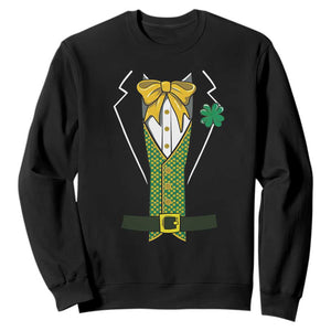 Funny St Patrick's Day Leprechaun Cosplay Tuxedo Sweatshirt TS11 Black Print Your Wear