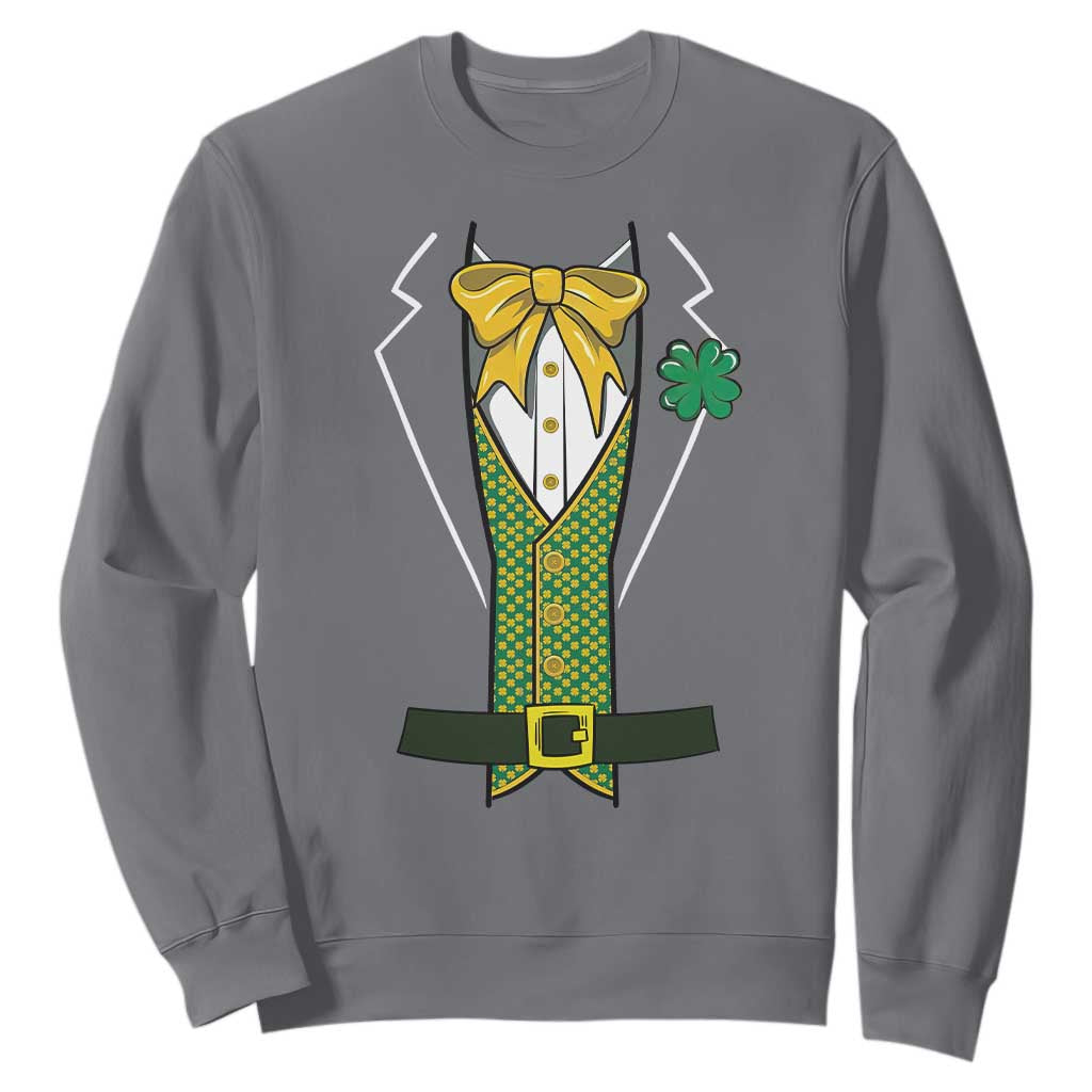 Funny St Patrick's Day Leprechaun Cosplay Tuxedo Sweatshirt TS11 Charcoal Print Your Wear