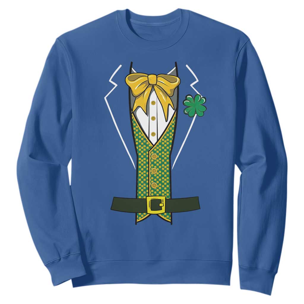 Funny St Patrick's Day Leprechaun Cosplay Tuxedo Sweatshirt TS11 Royal Blue Print Your Wear