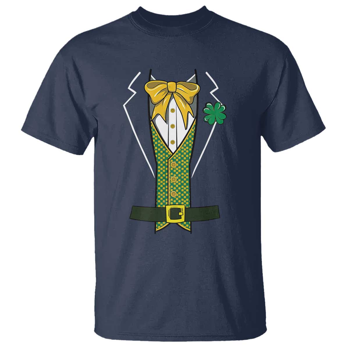 Funny St Patrick's Day Leprechaun Cosplay Tuxedo T Shirt TS11 Navy Print Your Wear