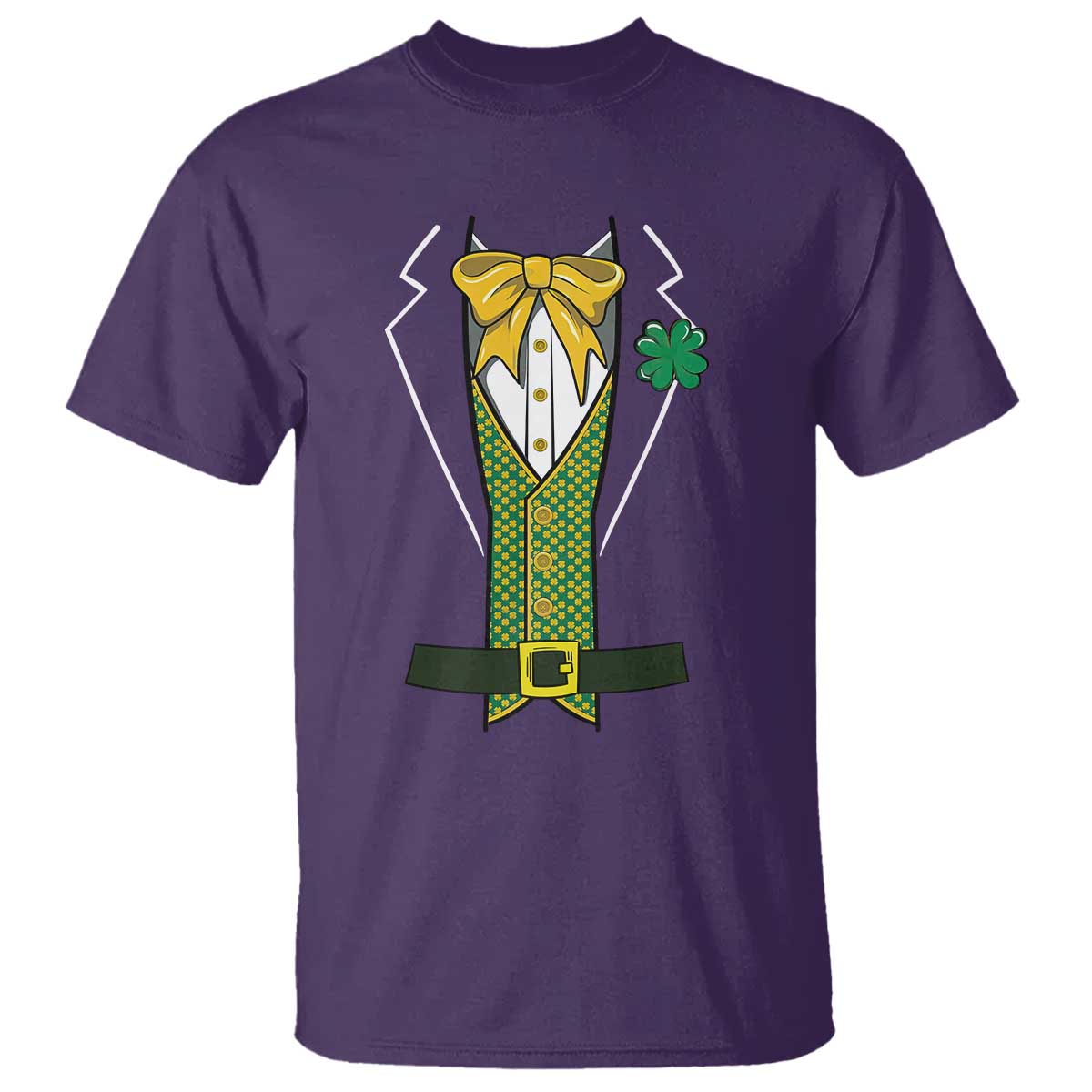 Funny St Patrick's Day Leprechaun Cosplay Tuxedo T Shirt TS11 Purple Print Your Wear