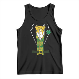 Funny St Patrick's Day Leprechaun Cosplay Tuxedo Tank Top TS11 Black Print Your Wear