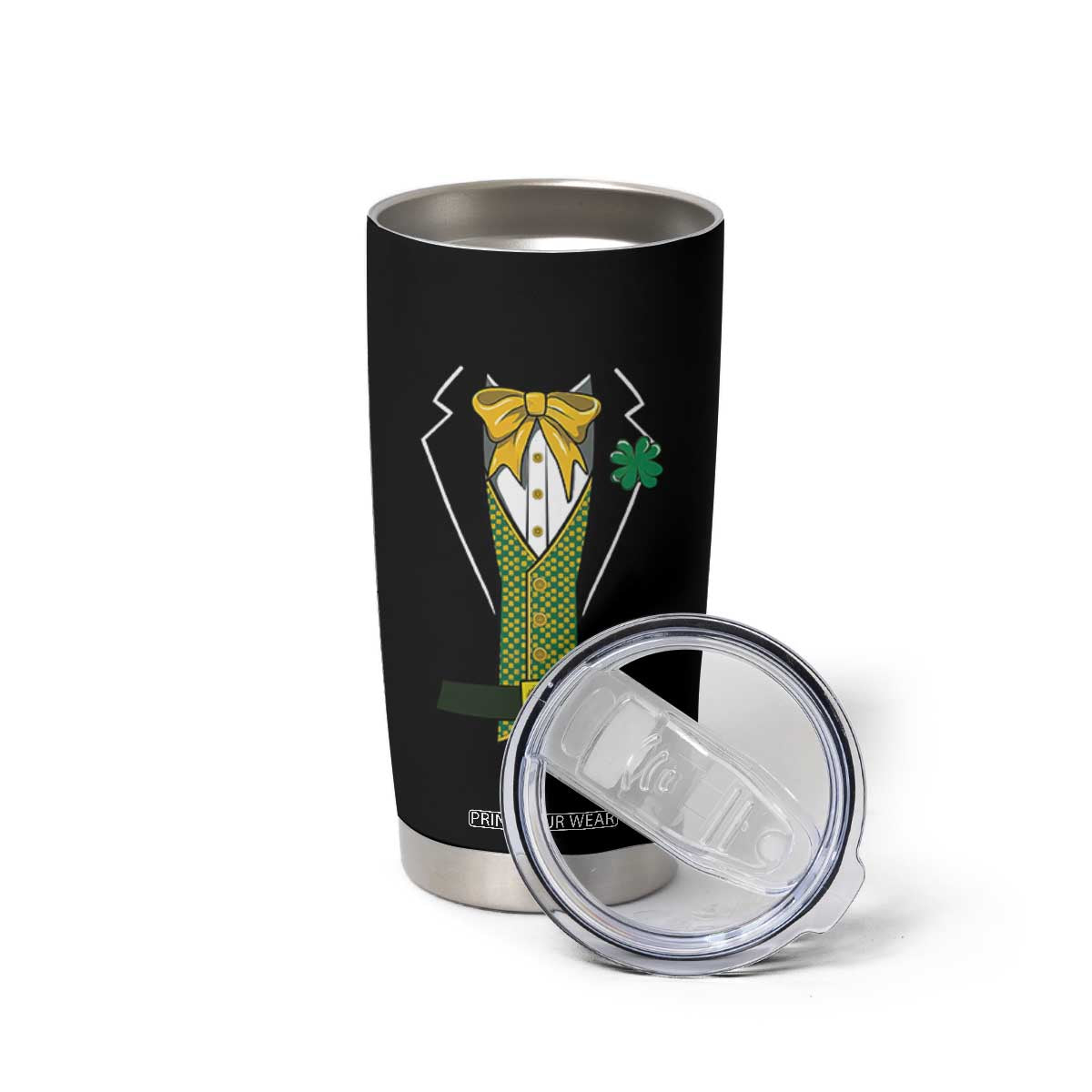 Funny St Patrick's Day Leprechaun Cosplay Tuxedo Tumbler Cup TS11 Print Your Wear