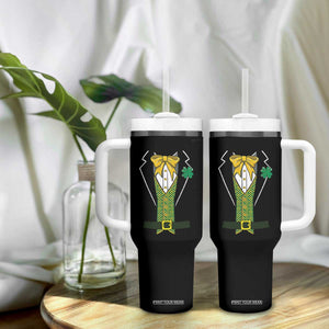 Funny St Patrick's Day Leprechaun Cosplay Tuxedo Tumbler With Handle TS11 Print Your Wear