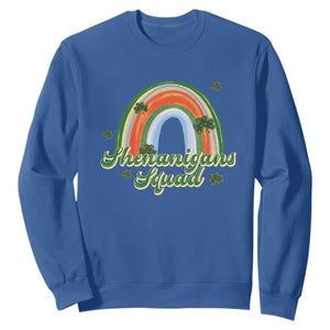 Funny St Patrick's Day Shenanigans Squad Sweatshirt Rainbow Shamrock TS11 Royal Blue Print Your Wear