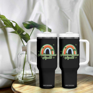 Funny St Patrick's Day Shenanigans Squad Tumbler With Handle Rainbow Shamrock TS11 Print Your Wear