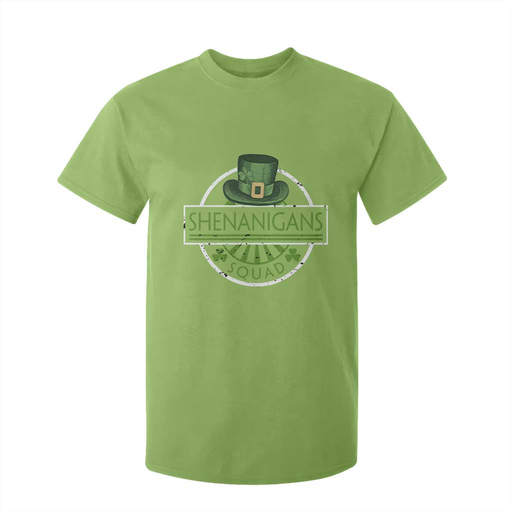 Funny St Patrick's Day Shenanigans Squad T Shirt For Kid Shamrock TS11 Lime Print Your Wear